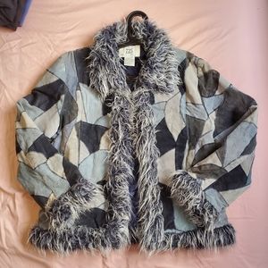 Vintage 725 Originals Leather Jacket with Faux Fur